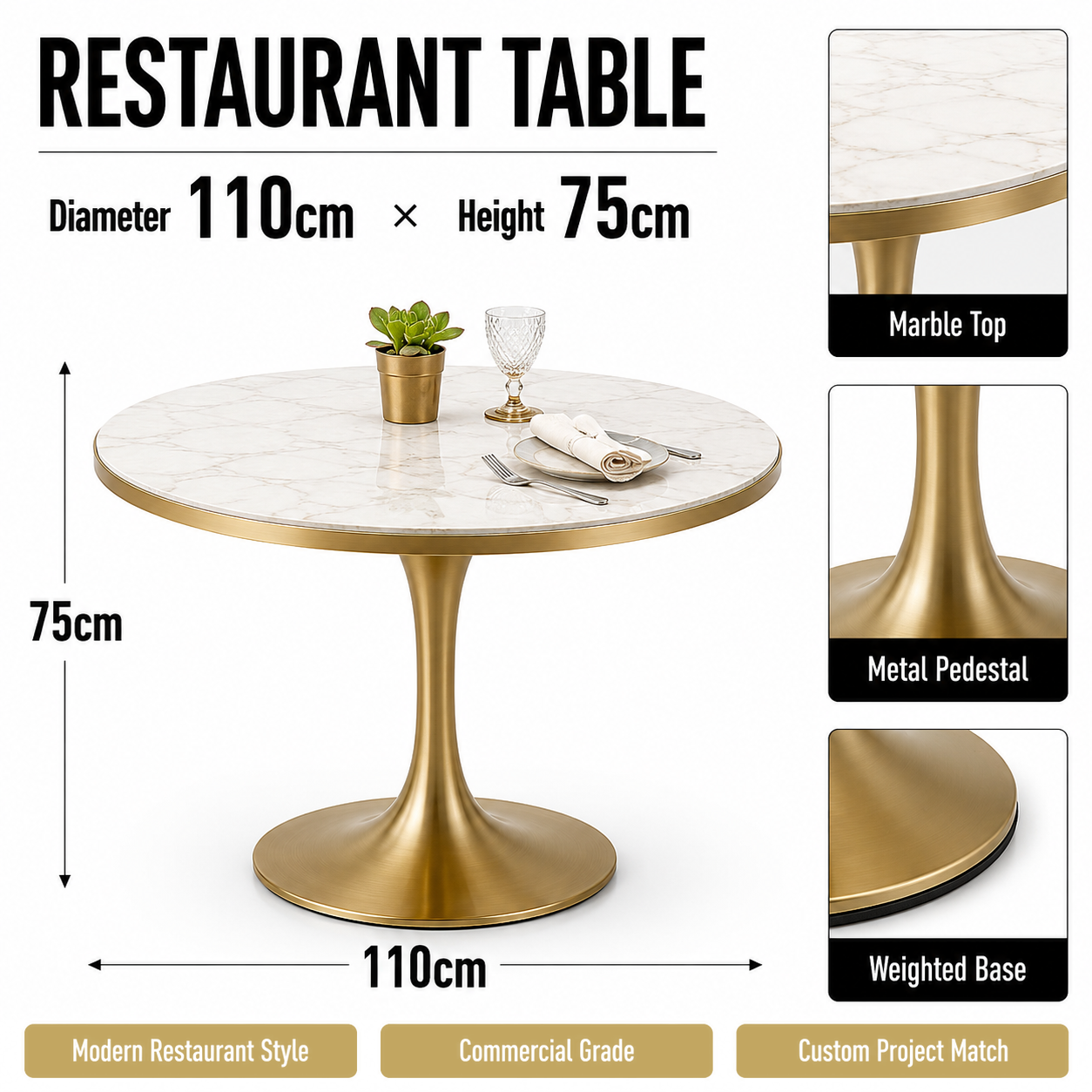 Table ronde de 120 mm