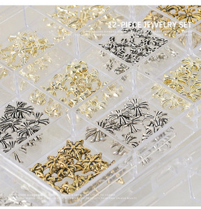 120 pièces / 1 boîte – Patchs d'<span class=keywords><strong>ongles</strong></span> en croix vintage foncés style Y2K, en alliage métallique avancé, décorations 3D en croix or et argent - Product Image 4