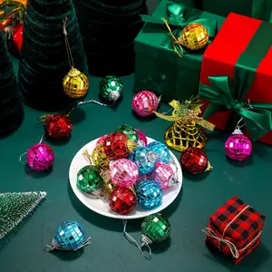Casa vacanza 3cm 4cm 5cm 6cm 8cm colorato in schiuma natalizia a buon mercato oro Mini sfera da discoteca decorazioni