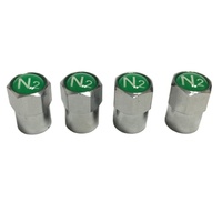 Nouveaux capuchons de valve de pneu en laiton, noirs, argentés, avec logo N2 Azote, chromés