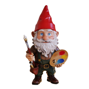 OEM ODM Resin Artist Gnome <strong>Figurine</strong> Custom Private Label Novelty Statue Wholesale Polyresin Decor <strong>Hand</strong> Painted Painter Gnomes - Product Image 2