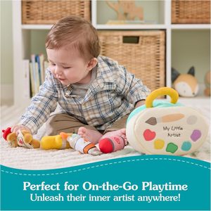 Baby My Little Artist Juego de peluche de 5 piezas 7,5 Cute Bear Rattle Squeaker Crinkle Plush Sensory Toys para recién nacidos - Product Image 6