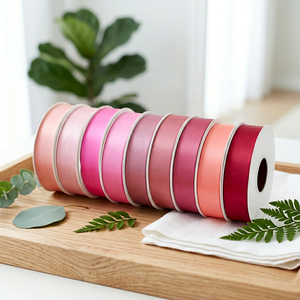 ริบบิ้นผ้าซาตินหน้าเดียวขนาด 38 มม. โพลีเอสเตอร์ 100% ริบบิ้นเงาความหนาแน่นสูง สำหรับห่อของขวัญ ตกแต่งงานแต่งงาน งานฝีมือ DIY ทำโบว์ - Product Image 5