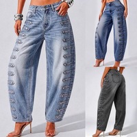 Celana Jeans Cargo Baggy SOONREE Streetwear Wanita, Kaki Lebar, Multi-Saku, Gaya Y2K, Celana Parasut, Pakaian Wanita, Custom