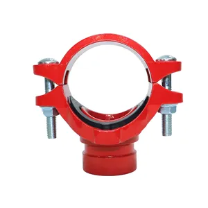 WFHSH Mechanical Tee 2-1/2*1-1/2" Grooved Mechanical Tee Casting Pipe Fittings Ductile Iron Pipe Tee and Flange