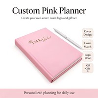 Carnet B5 personnalisé en cuir PU rigide avec reliure agrafée, impression couleur, agenda quotidien/hebdomadaire, estampage à chaud argenté