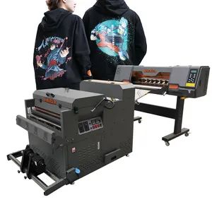 dtf printer i3200 60cm xp600 t shirt printing machine 60cm dtf printer dual heads 24 inch film printing and oven shaker machine