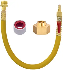 Winterizing Kit Sprinkler Blowout Adapter with Shut Off Valve & 12" Hose for RV Motorhome Boat Camper and Travel Trailer