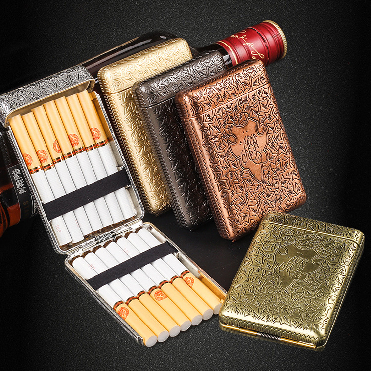 New Ancient Silver Matte Gold Cigarette Case