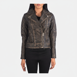 Meilleure vente femmes PU épais hiver veste en cuir marron mode respirant fini en gros - Product Image 1