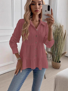 Nueva Camisa Casual de Primavera y Verano para Mujer, de Color Sólido, Moderna, Elegante y Versátil, de Manga Larga - Product Image 4