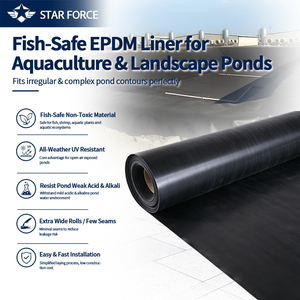 แผ่นรอง EPDM ปลอดสารพิษ ไม่มีสารเติมแต่งที่เป็นอันตราย ได้มาตรฐานการเพาะเลี้ยงสัตว์น้ำ เหมาะสำหรับบ่อเลี้ยง<span class=keywords><strong>ปลา</strong></span>และบ่อจัดสวน - Product Image 3