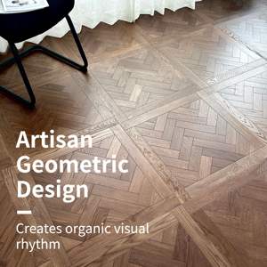 Suelo de bloqueo de clic geométrico de roble tabaco moderno, madera de ingeniería multicapa, resistente al agua, exterior, sótano, <span class=keywords><strong>Parque</strong></span> - Product Image 6