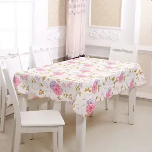 Waterproof Tablecloths, Heavy Duty Oil Proof Spill Proof Plastic Table Cloth, PEVA Table Cover for Spring Indoor and Outdoor Use