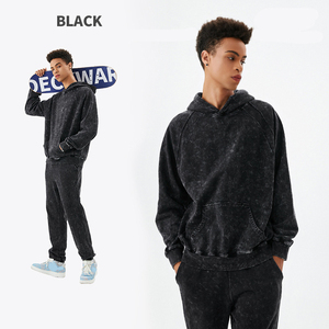 Ensemble sweat à capuche <span class=keywords><strong>et</strong></span> pantalon de jogging unisexe pull à capuche surdimensionné délavé à l'acide ensemble pantalon de survêtement avec logo personnalisé ensemble survêtement - Product Image 3