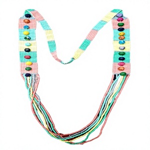 Collar con Borlas Geométricas Hechas a Mano, Chapado en Oro, Estilo Bohemio para Mujer, Imitación de Bola, Ecológico, Personalizado - Product Image 1