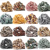 Lanli — Bracelet en pierre précieuse naturelle, perles rondes, Quartz Rose, cristal Rose, ample, pour la fabrication de bijoux, 2021