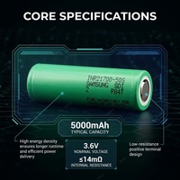 Sel Baterai Silinder Samsung 21700 NMC 3.7V 5000mAh Berdaya Tahan Tinggi Untuk Kendaraan Listrik Sehari-hari Dan Armada Pengiriman