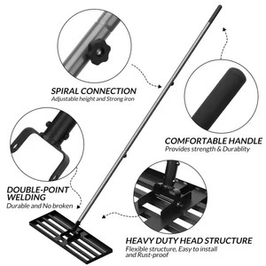 Niveleur de pelouse manuel en acier de grande taille (30*10 pouces) pour l'épandage d'<span class=keywords><strong>engrais</strong></span> organique et de sable, idéal pour l'entretien des pelouses et jardins. - Product Image 5