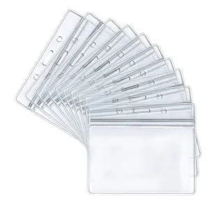 Rigid Vertical ID Badge Holders Sealable Waterproof Clear Plastic Holder For Credit Card