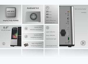 Impresora Térmica Industrial Android UHF RFID de 8 Pulgadas, 300dpi, Impinj R2000, WiFi de Alta Velocidad para Impresión de Etiquetas de Códigos de Barras y Control de Inventario - Product Image 3