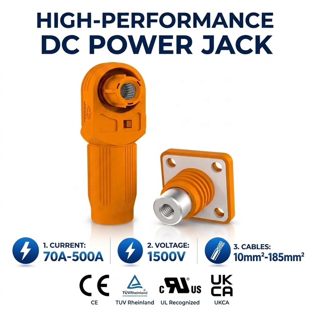 High Current Connector 70A-500A Waterproof Connector 1500V Terminal Block Amphenol Connector for Energy Storage System