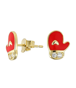 Boucles d'oreilles clous ZG mignonnes en laiton avec motif cœur et zircon rond, idéales pour Noël et les fêtes, cadeau de Noël - Product Image 3