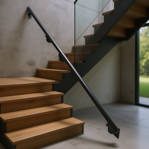 Pasamanos de Aluminio Negro para Escaleras, Montado en la Pared, 7 Pies, 32 mm, Barandilla Contemporánea para Interiores y Exteriores - Product Image 2