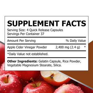 Capsules de vinaigre de cidre de pomme de qualité alimentaire, marque privée OEM, très vendues, sans gluten, favorisant la perte de poids, avec capsule en gélatine - Product Image 2