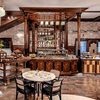 Ensemble de canapés minimalistes tendance en bois sur mesure, ensemble de chaises de restaurant en métal pour cafétéria