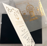 Suite d'invitation de mariage sur mesure papier vélin feuille d'or lieu unique enveloppe de velours de luxe personnalisée papeterie de mariage