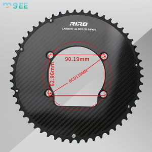 Plateau de chaîne SeeMore 110 mm BCD pour vélo de route <span class=keywords><strong>11</strong></span>/12 vitesses, double chaîne super légère en carbone et aluminium composite à dents étroites et larges - Product Image 2