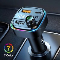 Kablosuz Araç MP3 Çalar, USB Type-C ve 2 USB Girişi, PD 25W QC3.0 ABS Araç Şarj Cihazı, Cep Telefonu, Dizüstü Bilgisayar, Akıllı Saat için