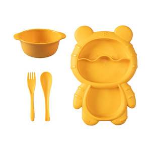 <span class=keywords><strong>Vaisselle</strong></span> pour enfants très vendue, ensemble complet de produits de repas sans BPA, assiette bébé en silicone mignonne, plateau bébé tigre mignon - Product Image 6
