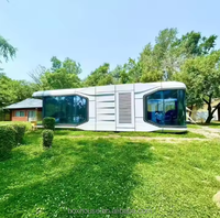 Nouvelle conception de maisonnette modulaire en acier léger avec cuisine et salle de bain, assemblage rapide, villa de luxe pour usage hôtelier