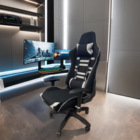 Chaise de gaming exécutive YOUGE Budget, ergonomique, en cuir PU, inclinable, avec 3 vérins à gaz, design minimaliste, pivotante, base en fer pour la maison