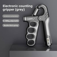 Appareil de musculation électronique en polyester avec compteur, résistance réglable 5-100 kg, double ressort épais, batterie au lithium