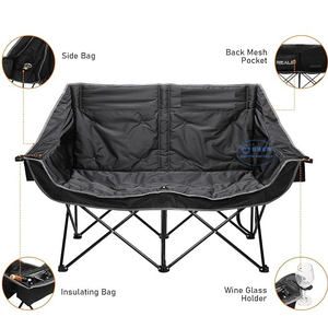 Chaise double pliante surdimensionnée siège d'amour portable robuste - Product Image 4