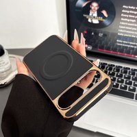Housse de protection magnétique pour Google Pixel 9a 8 Pro Luxury PU Leather Electroplate Mobile Phone Case for Google Pixel 10 Pro XL