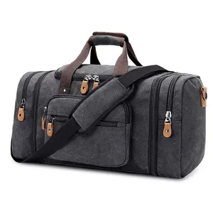 Canvas Duffle Bags Wholesale 50L Durable Short Journey Travel Duffel Overnight Weekend Bag