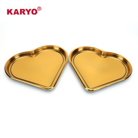 KARYO 2118 Boîte alimentaire à emporter en forme de cœur avec couvercle transparent doré pour fraises, cerises, boîte cadeau