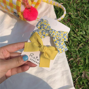 Conjunto de <span class=keywords><strong>2</strong></span> uds. De horquillas con lazo Floral para niños, tocado para niños, flequillo lateral impreso, Clip, accesorios para el cabello de moda - Product Image 6