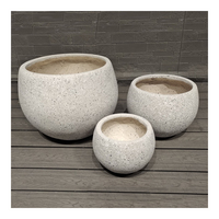 Pot de fleur jardinière extérieure ronde fibre de ciment Pots en béton nordique grande sphère Europe Pot de plante