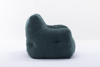 Fauteuil pouf extensible en tissu Teddy bleu foncé de style moderne et en mousse à mémoire de forme avec housse amovible, doux et confortable