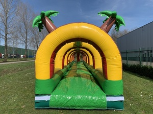 Toboggan aquatique <span class=keywords><strong>gonflable</strong></span> Jungle Safari de 18 m de long, grande piste aquatique avec toboggan et décor animalier - Product Image 3