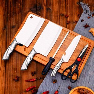 Stainless steel cleaver, household kitchen <b>knife</b>, slicing <b>knife</b>, scissors, sharpening stick, Yangjiang <b>knives</b>, phoenix tail - Product Image 2