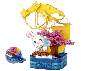 Bloques de Construcción Mini DIY al por Mayor, Juguetes de Bloques de Plástico para Niños, Conejo Lunar, Porta Pinceles - Product Image 1