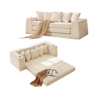 Sofá Cama Plegable Personalizable en Oferta de Fábrica, Espuma de Alta Densidad 32D, Sofá Moderno sin Marco de Dos Plazas para Espacios Pequeños con Portavasos