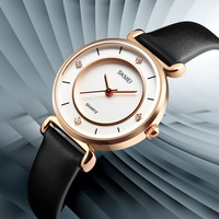 Montre à quartz pour femme, cadran minimaliste avec diamants, bracelet en cuir, montre-bracelet étanche 30M, montre élégante