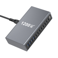 Chargeur de bureau ignifuge pour ordinateur portable, écouteurs et montre connectée CE/ROHS/ 140W PD 3.0 QC3.0 12 ports 8C4A OCP